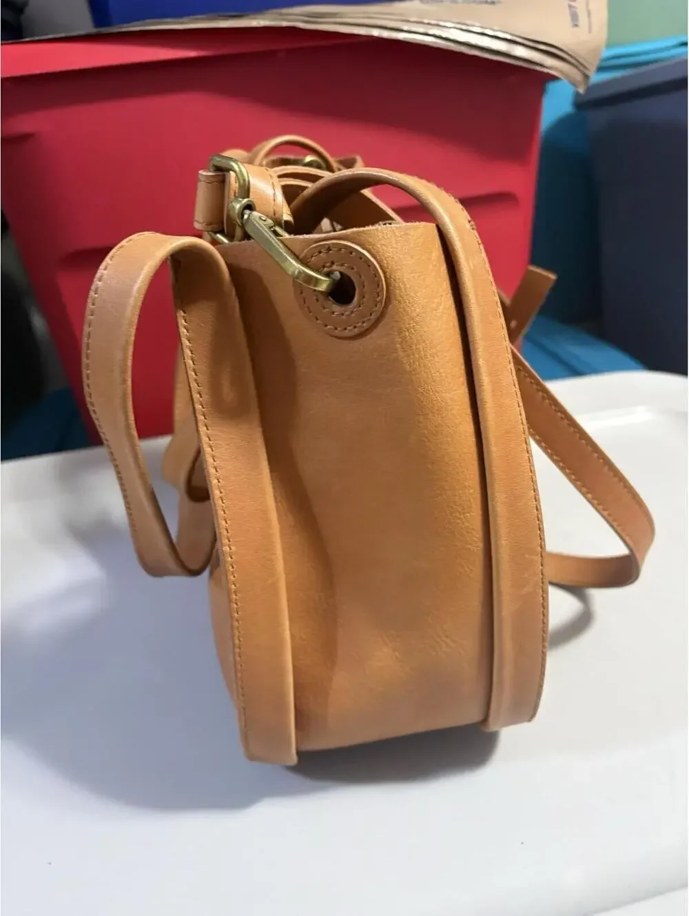 Madewell X5803 Burnished Caramel Leather the Sydney Crossbody Bag - Picture 2 of 16